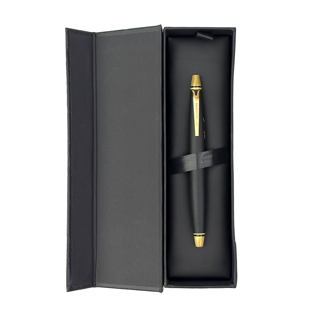 SWISSBRAND Vivid 2533 Matte black gold Ballpoint Pen with gold trim