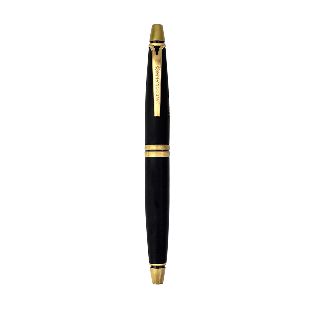 SWISSBRAND Vivid Matte black Ballpoint Pen with trim - Pack of 2