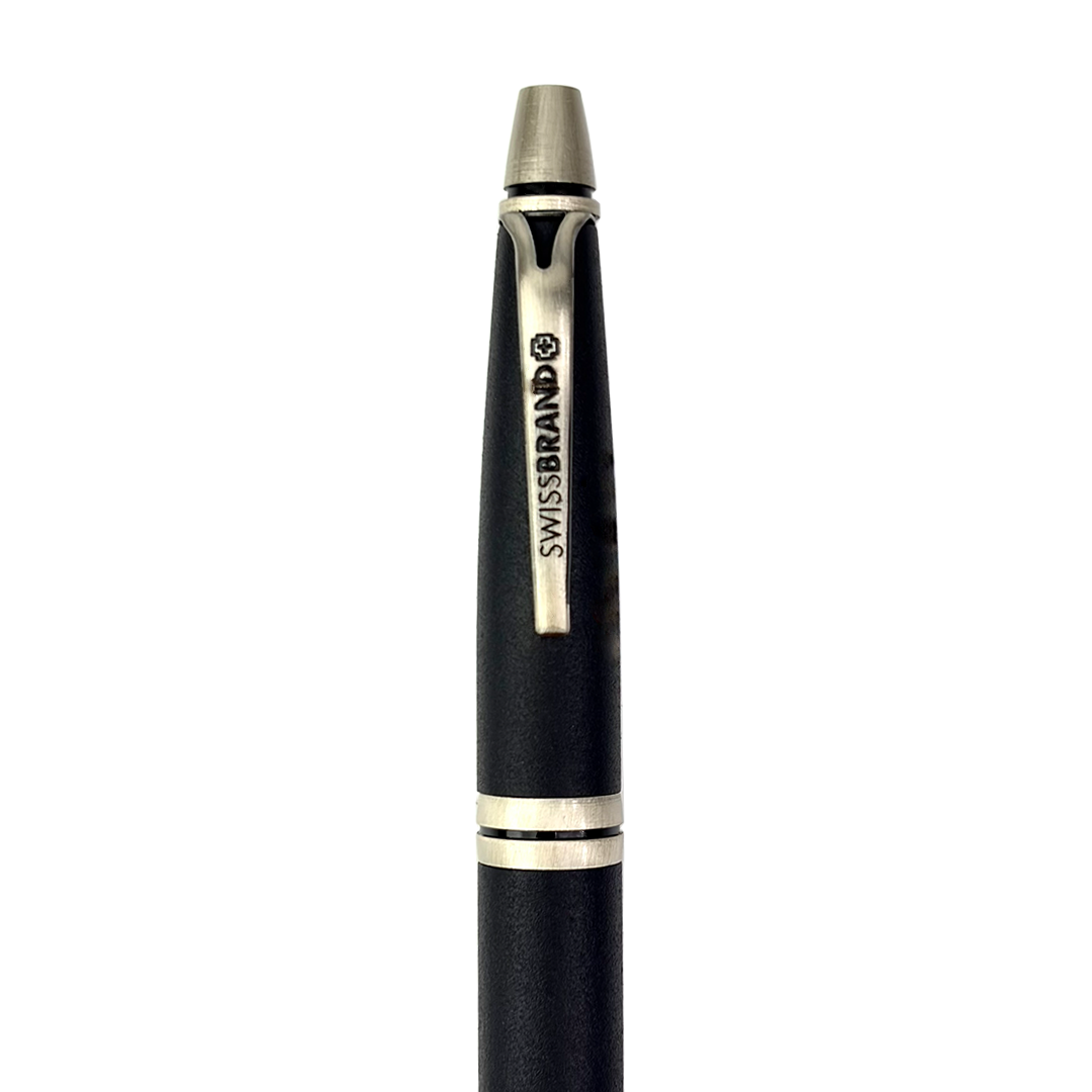 SWISSBRAND Vivid Matte black Ballpoint Pen with trim - Pack of 2