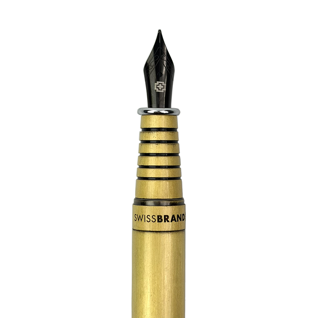 Legacy Imperial Matte Gold Metal Rollerball & Fountain Pen Set