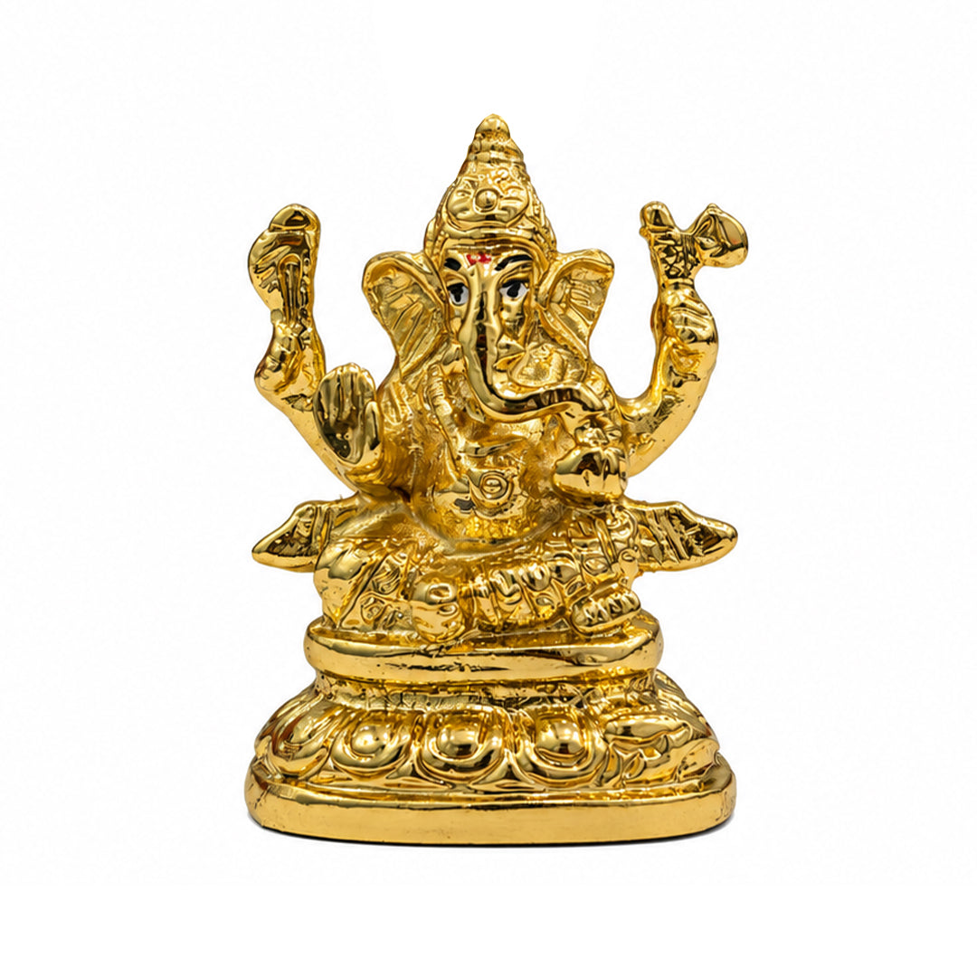 NAMAH: Lord Ganesha Feather Fountain Pen With Gold Plated Pen Stand & 2 Ink Gift Set