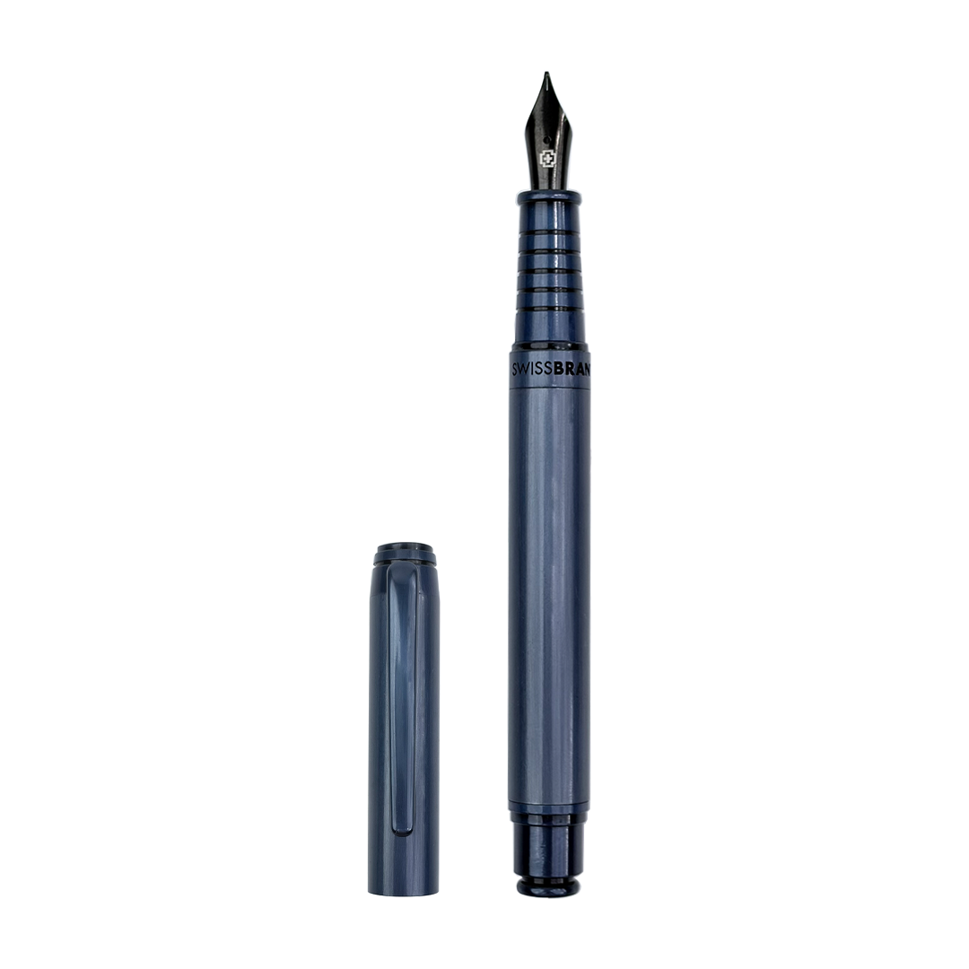 Legacy Azure Matte Blue Metal Rollerball, Ballpoint & Fountain Pen Set