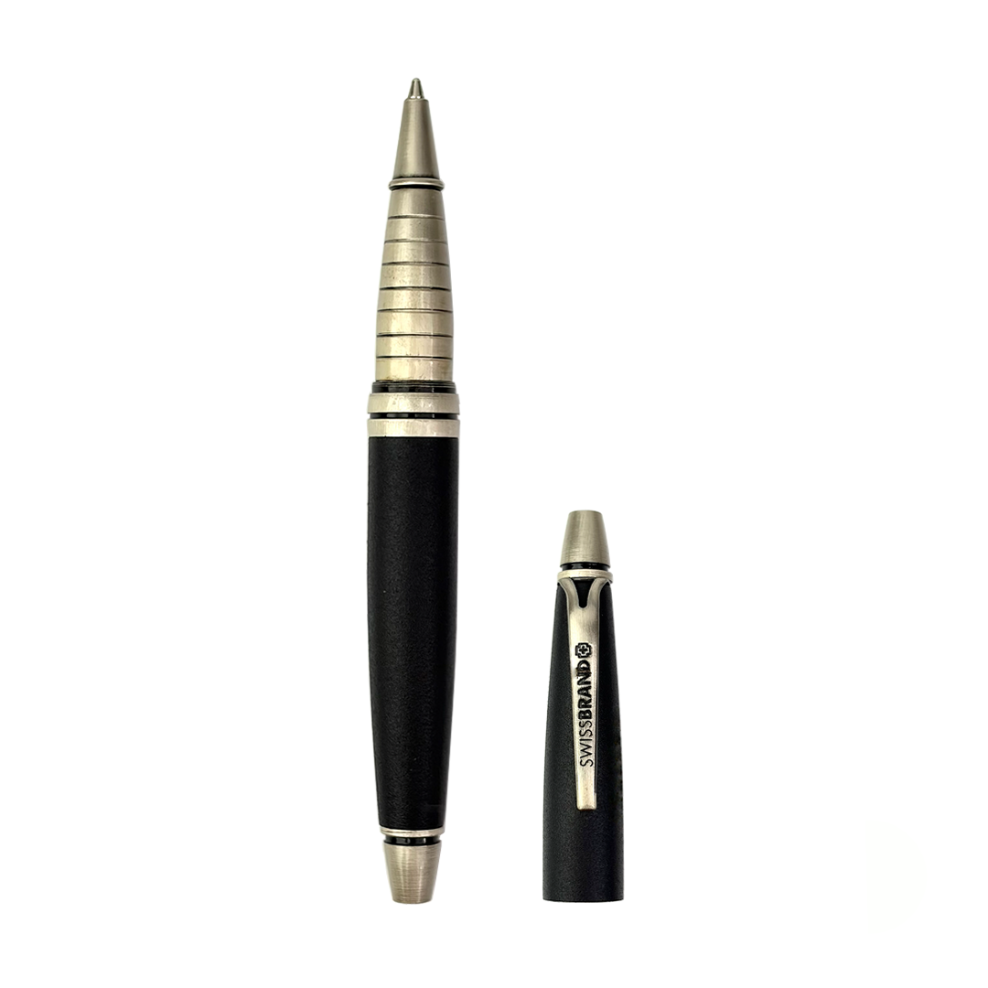 SWISSBRAND Vivid Matte black Ballpoint Pen with trim - Pack of 2
