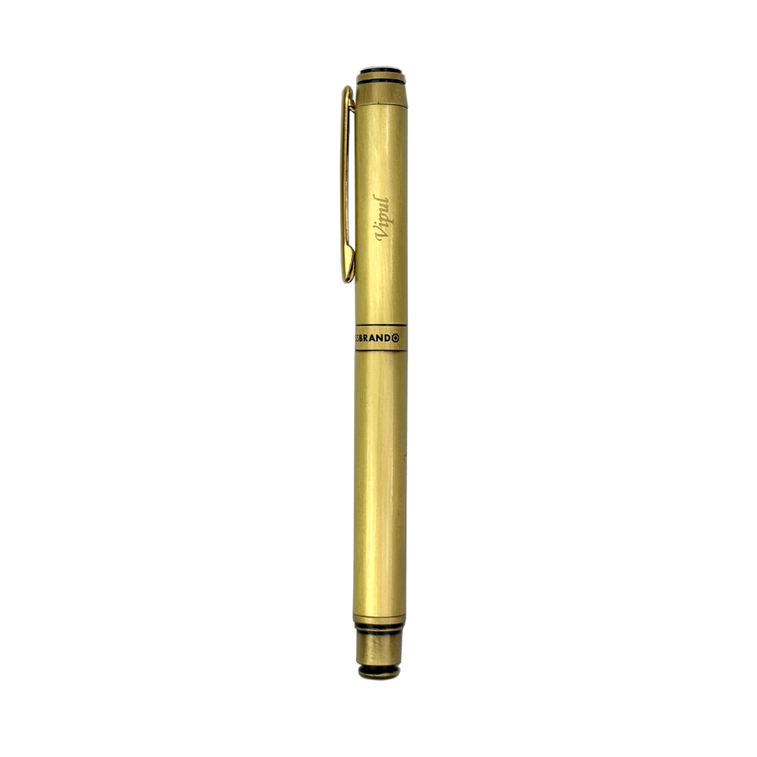 Legacy Imperial Matte Gold Metal Rollerball & Fountain Pen Set