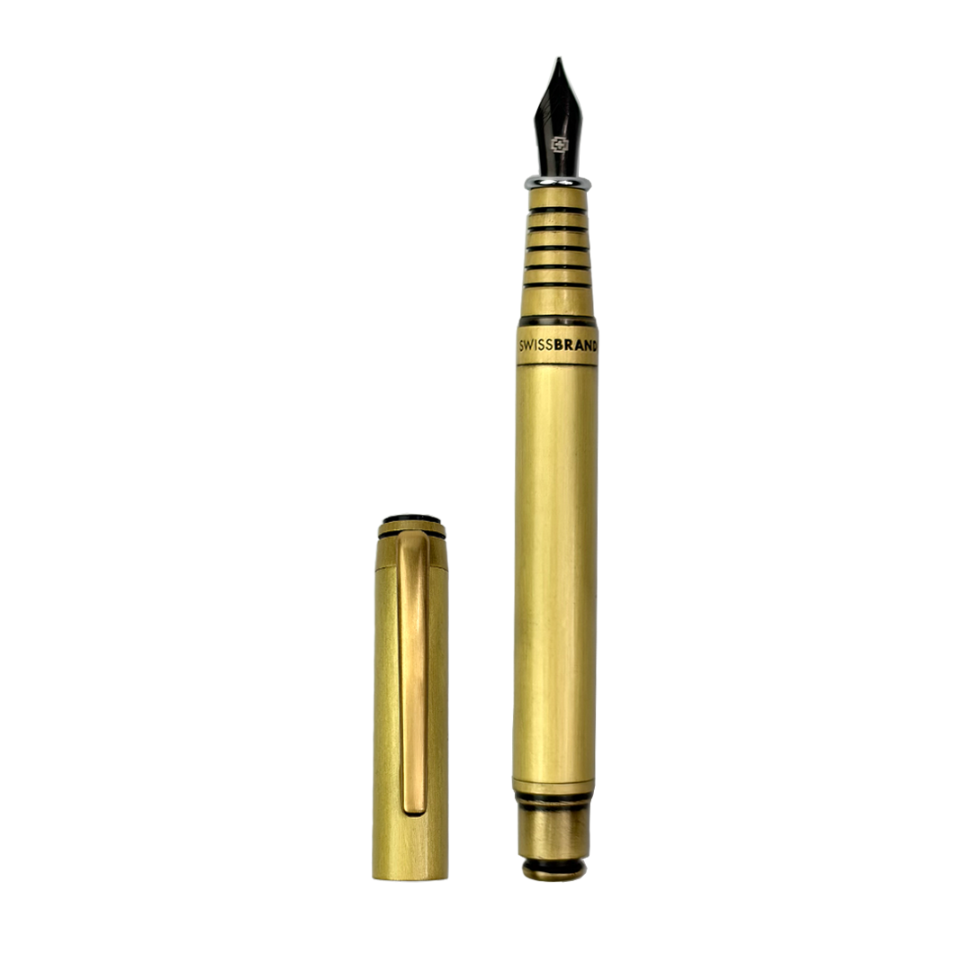 Legacy Imperial Matte Gold Metal Rollerball & Fountain Pen Set