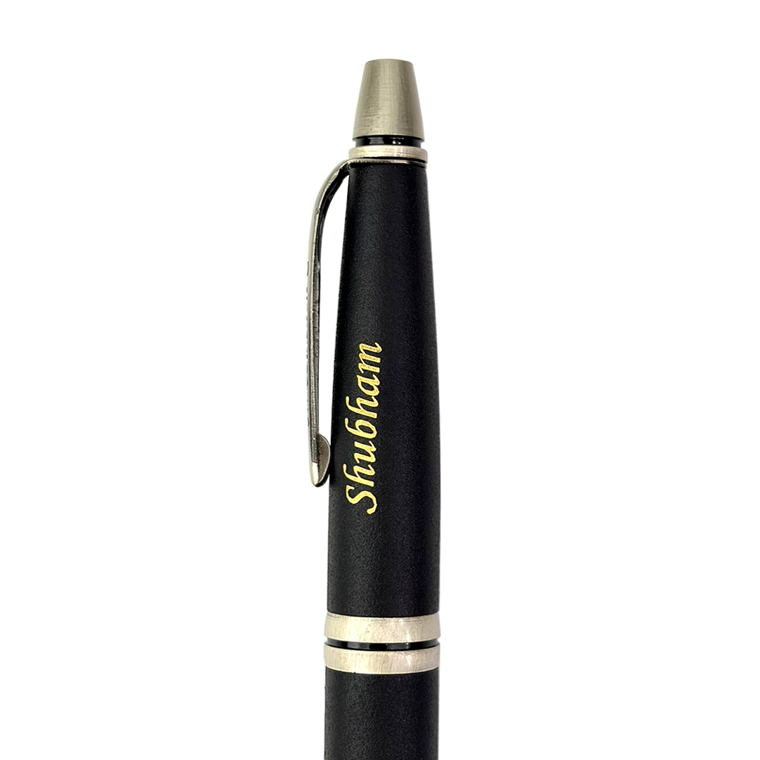 SWISSBRAND Vivid Matte black Ballpoint Pen with trim - Pack of 2