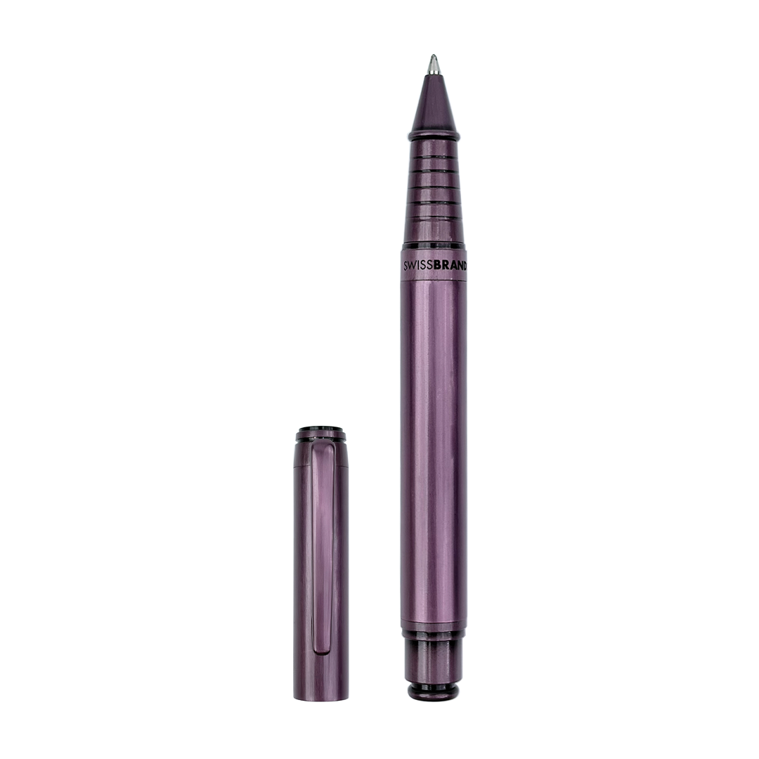 Legacy Regalia Matte Purple Metal Rollerball & Ballpoint Pen Set