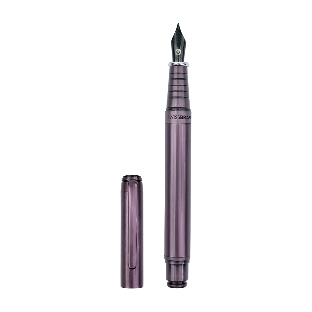 Legacy Regalia Matte Purple Metal Rollerball & Fountain Pen Set