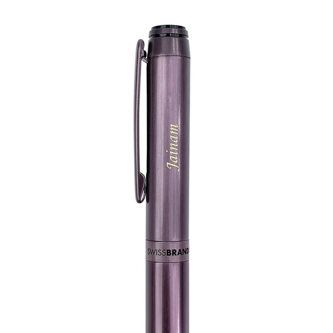 Legacy Regalia Matte Purple Metal Rollerball & Fountain Pen Set