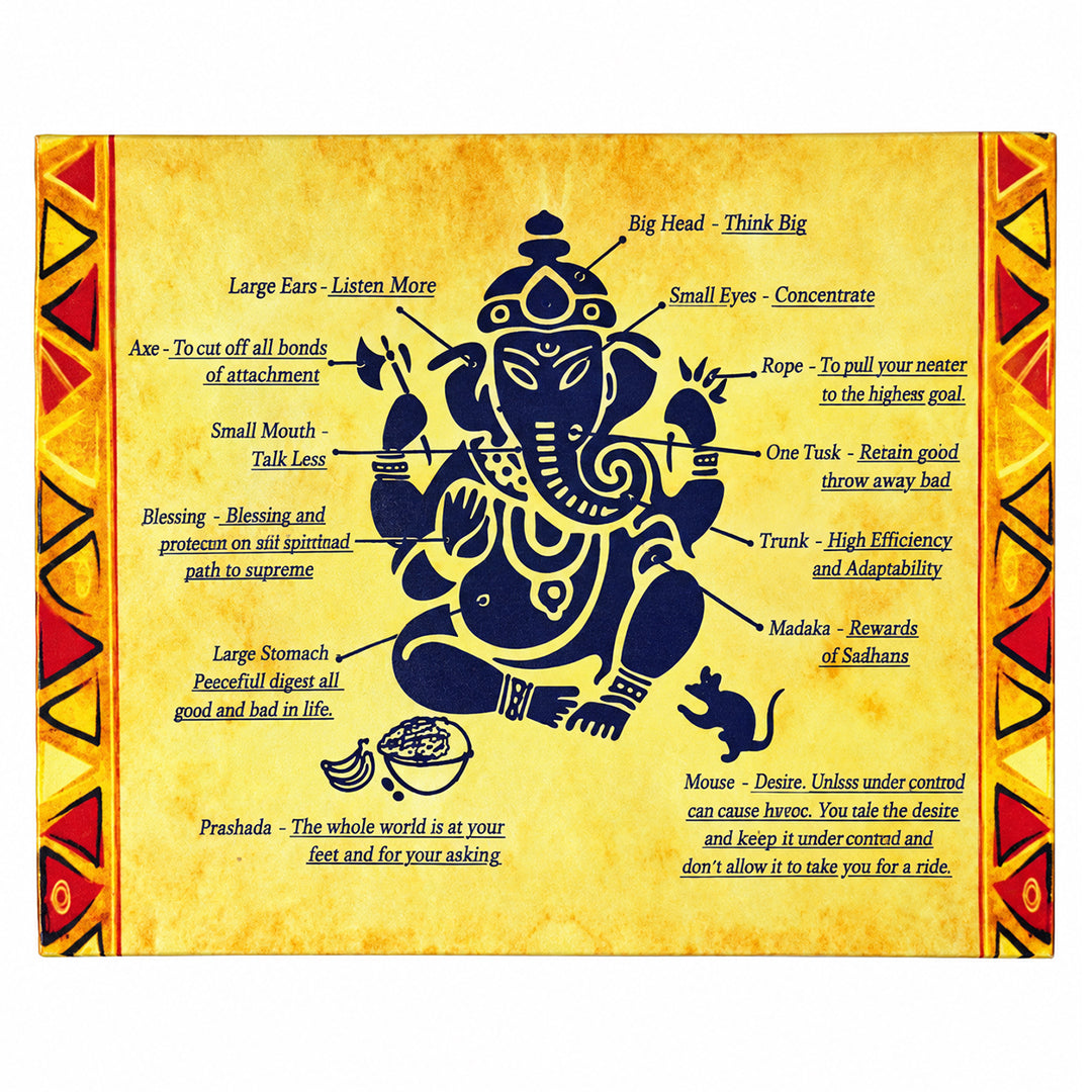 NAMAH: Lord Ganesha Feather Fountain Pen With Gold Plated Pen Stand & 2 Ink Gift Set