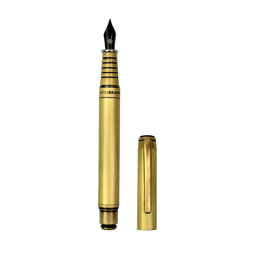 Legacy Imperial Matte Gold Metal Rollerball & Fountain Pen Set