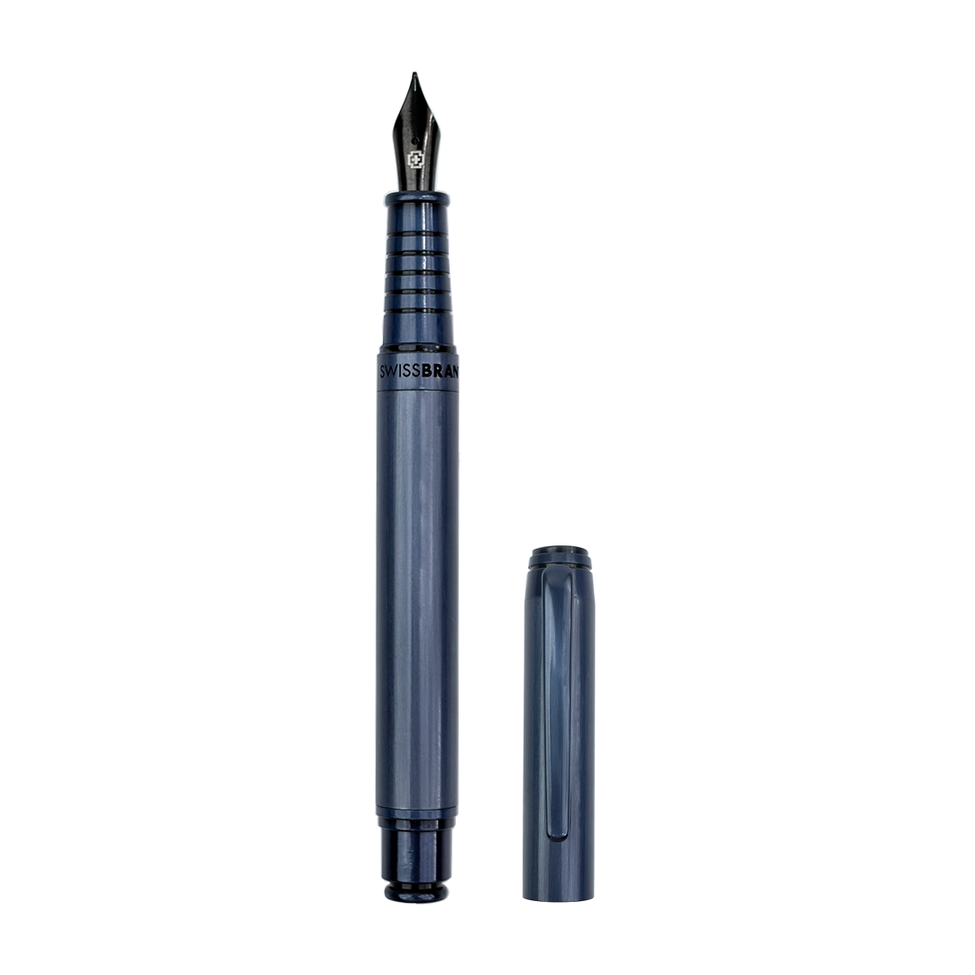 Legacy Azure Matte Blue Metal Rollerball, Ballpoint & Fountain Pen Set