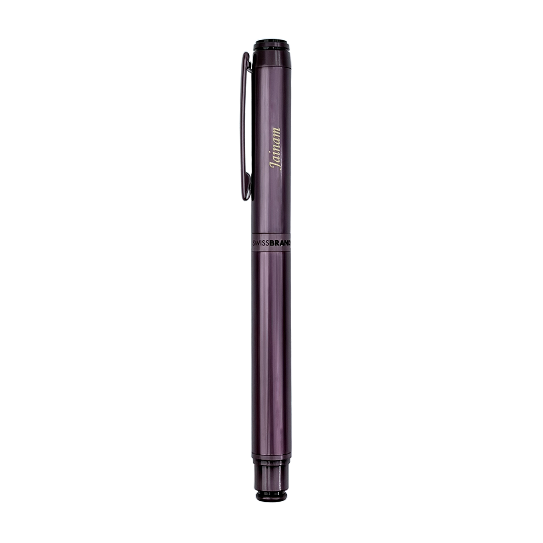 Legacy Regalia Matte Purple Metal Rollerball & Ballpoint Pen Set