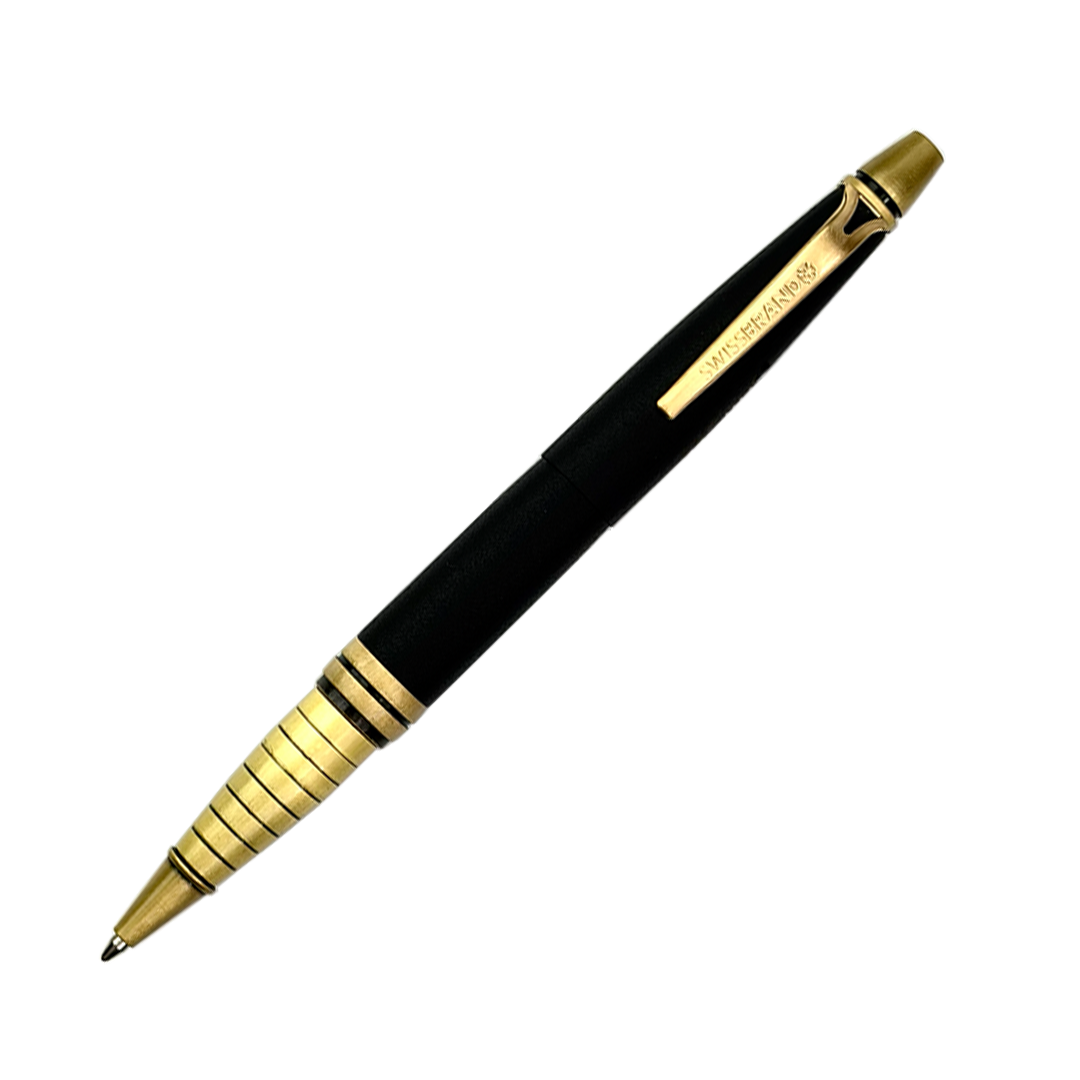 SWISSBRAND Vivid 2533 Matte black gold Ballpoint Pen with gold trim