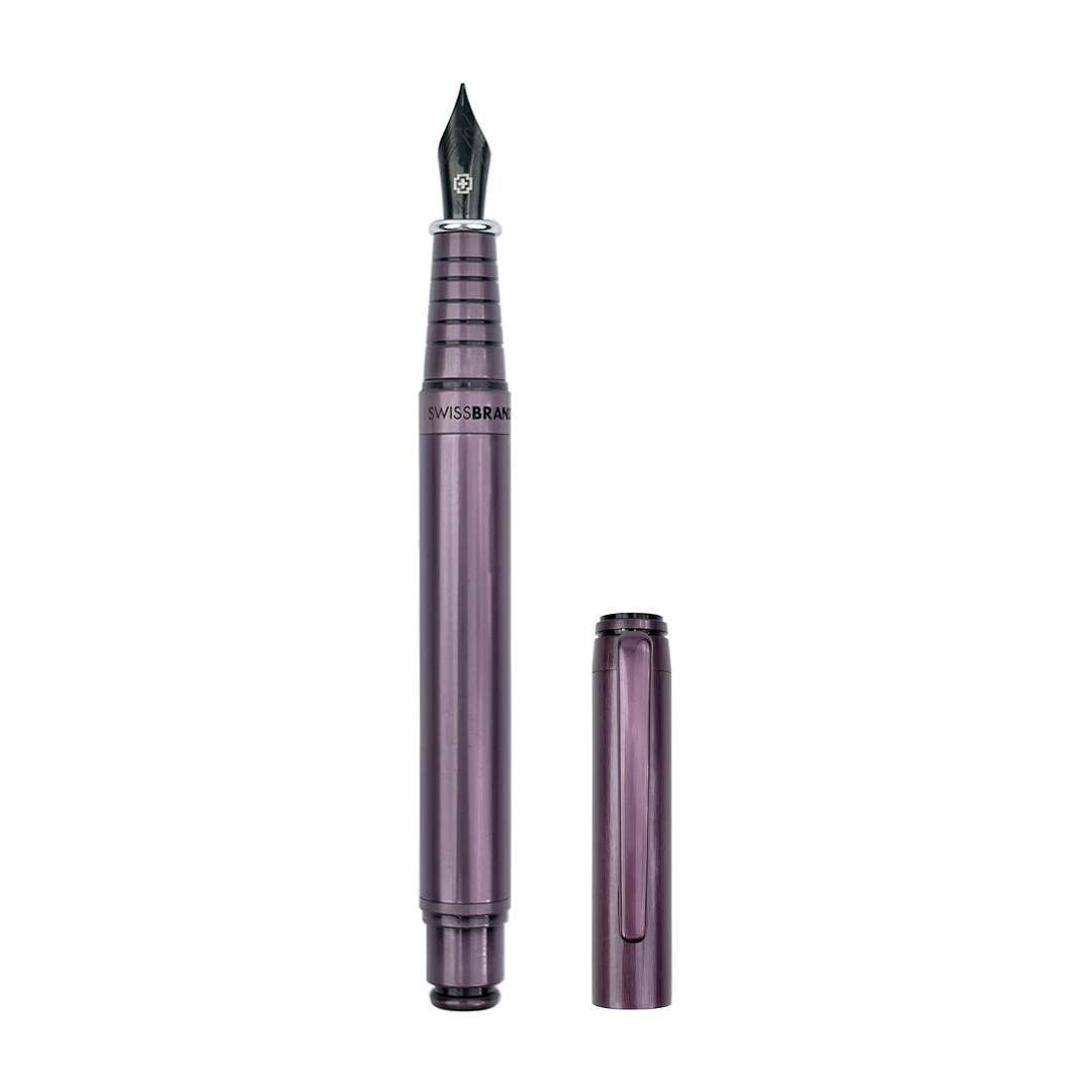 Legacy Regalia Matte Purple Metal Rollerball & Fountain Pen Set