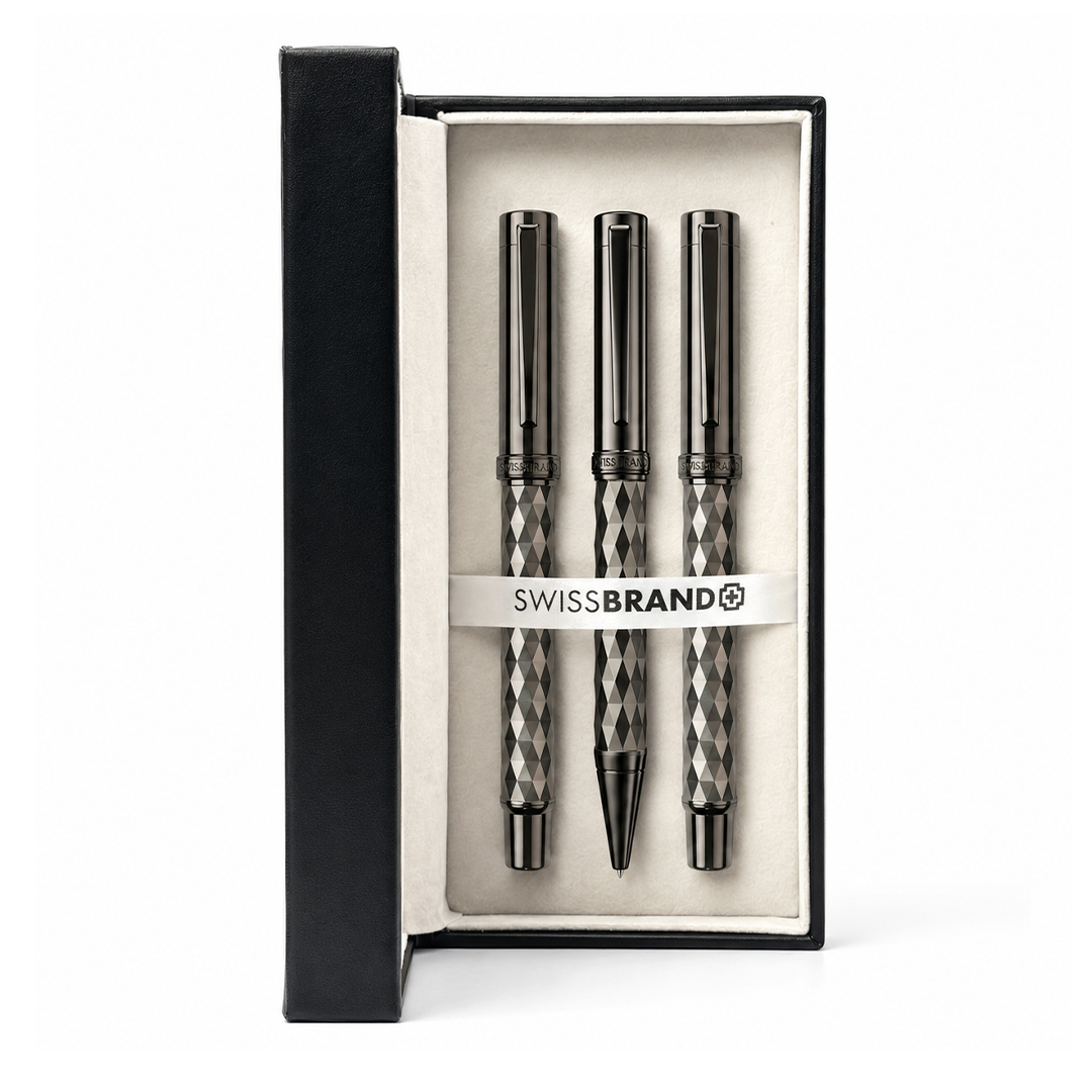 Ashler Crest Ballpoint, Rollerball & Fountain Pen Set