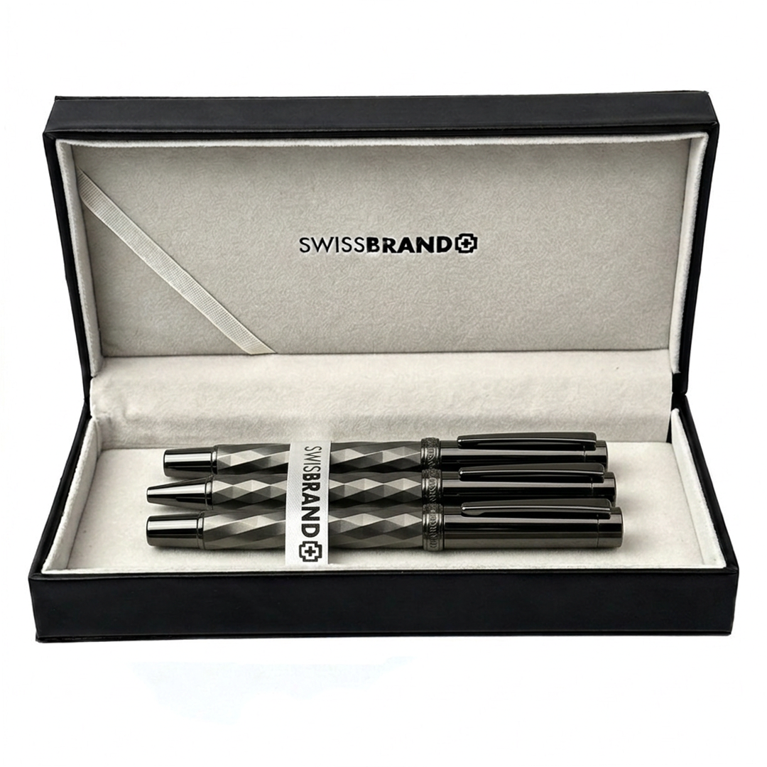 Ashler Crest Ballpoint, Rollerball & Fountain Pen Set