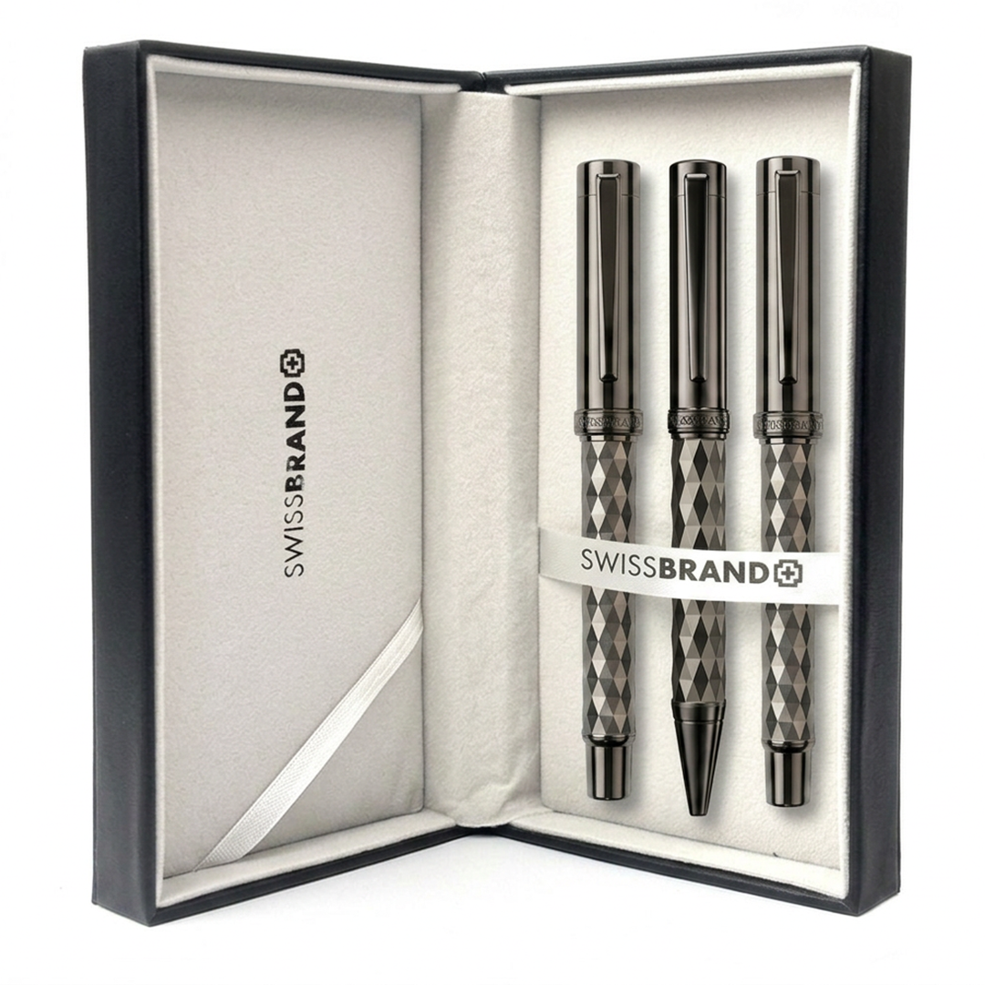Ashler Crest Ballpoint, Rollerball & Fountain Pen Set