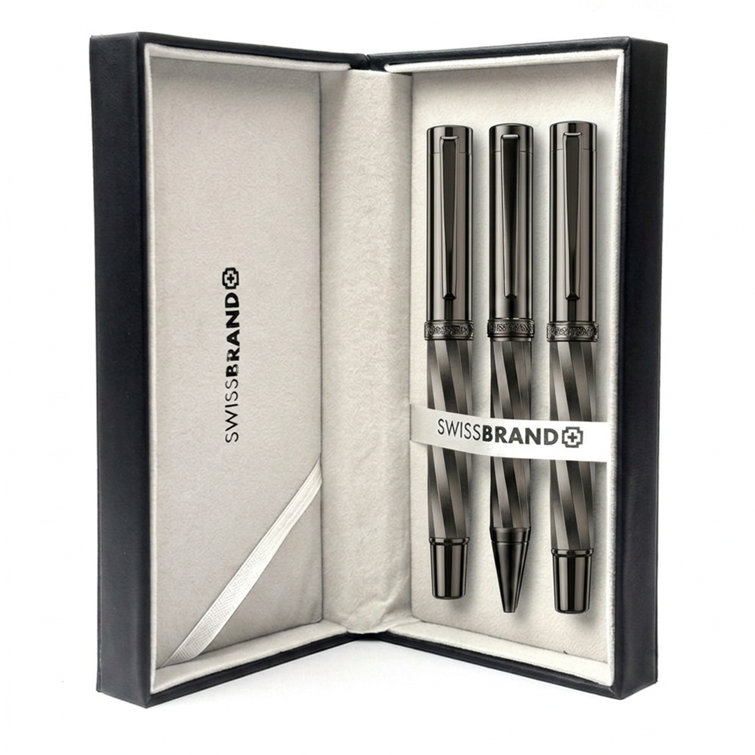 Ashler Arc Ballpoint, Rollerball & Fountain Pen Set