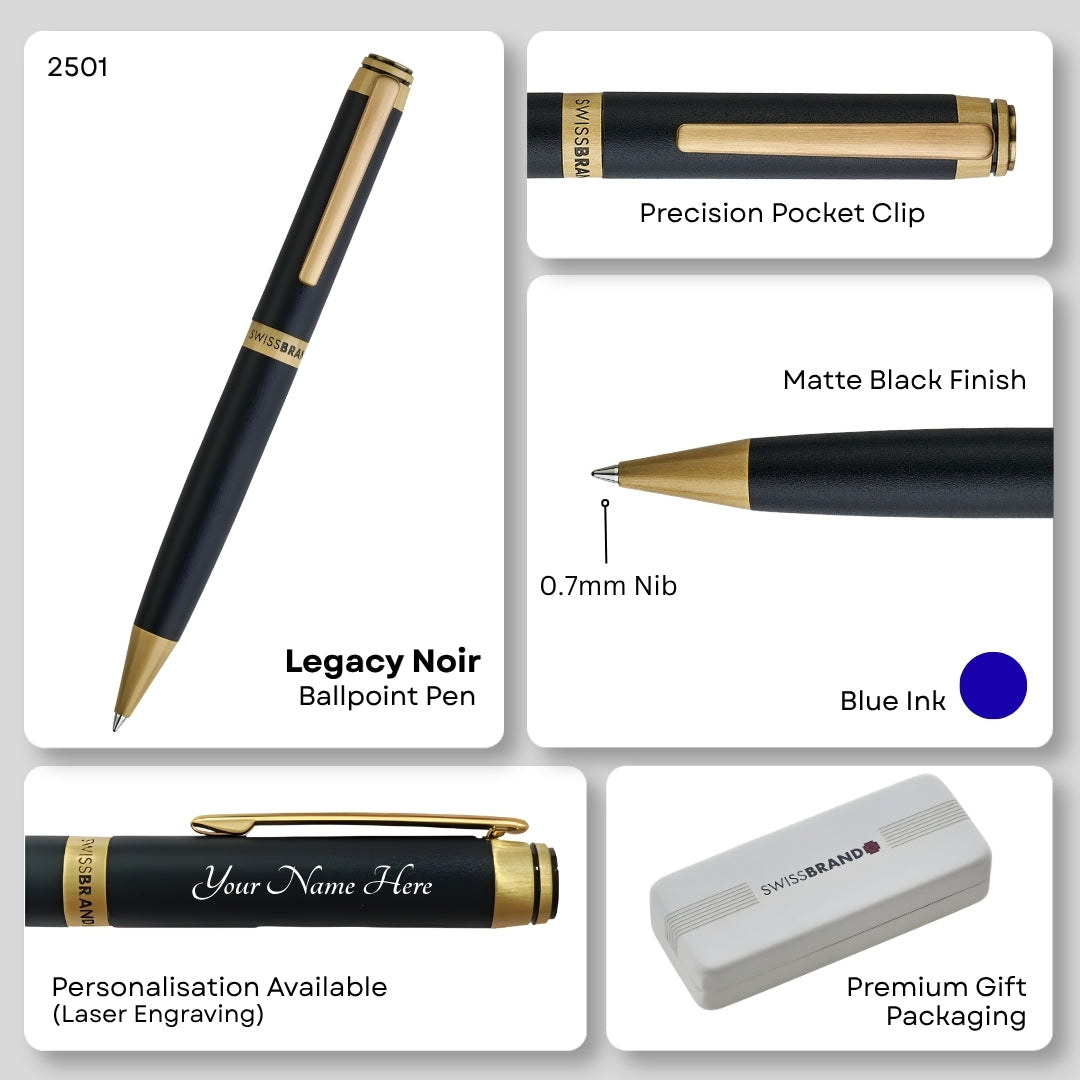 Legacy Noir Matte Black Metal BallPoint Pen