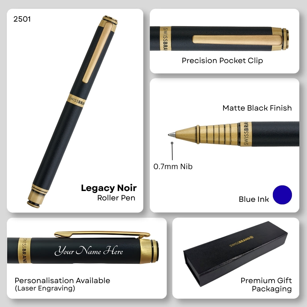 Legacy Noir Matte Black Metal Rollerball Pen