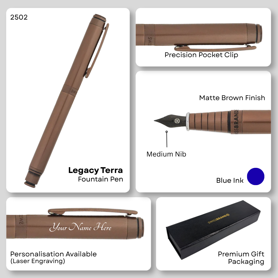 Legacy Terra Matte Brown Metal Fountain Pen