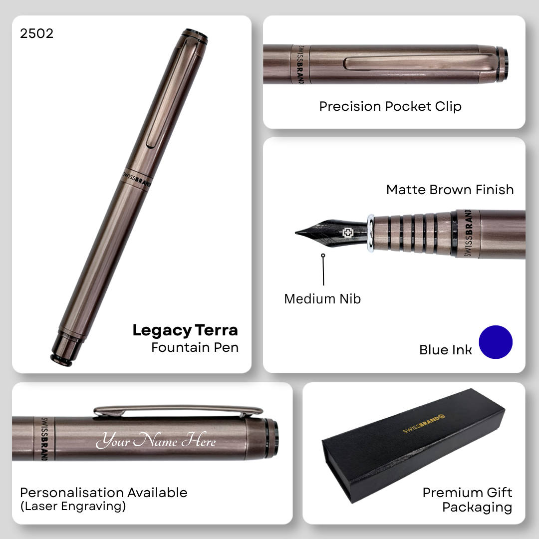 Legacy Terra Matte Brown Metal Fountain Pen