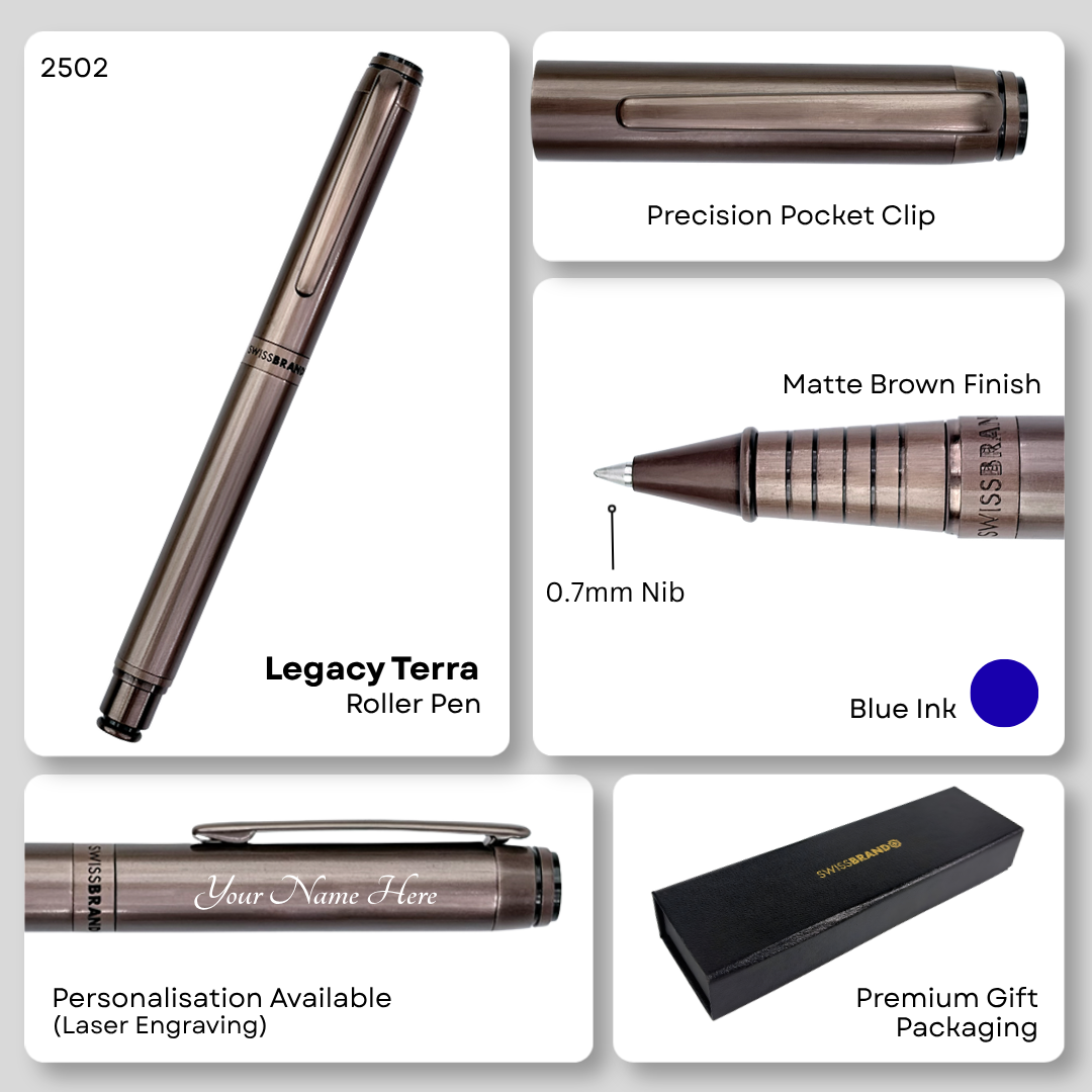 Legacy Terra Matte Brown Metal Rollerball Pen