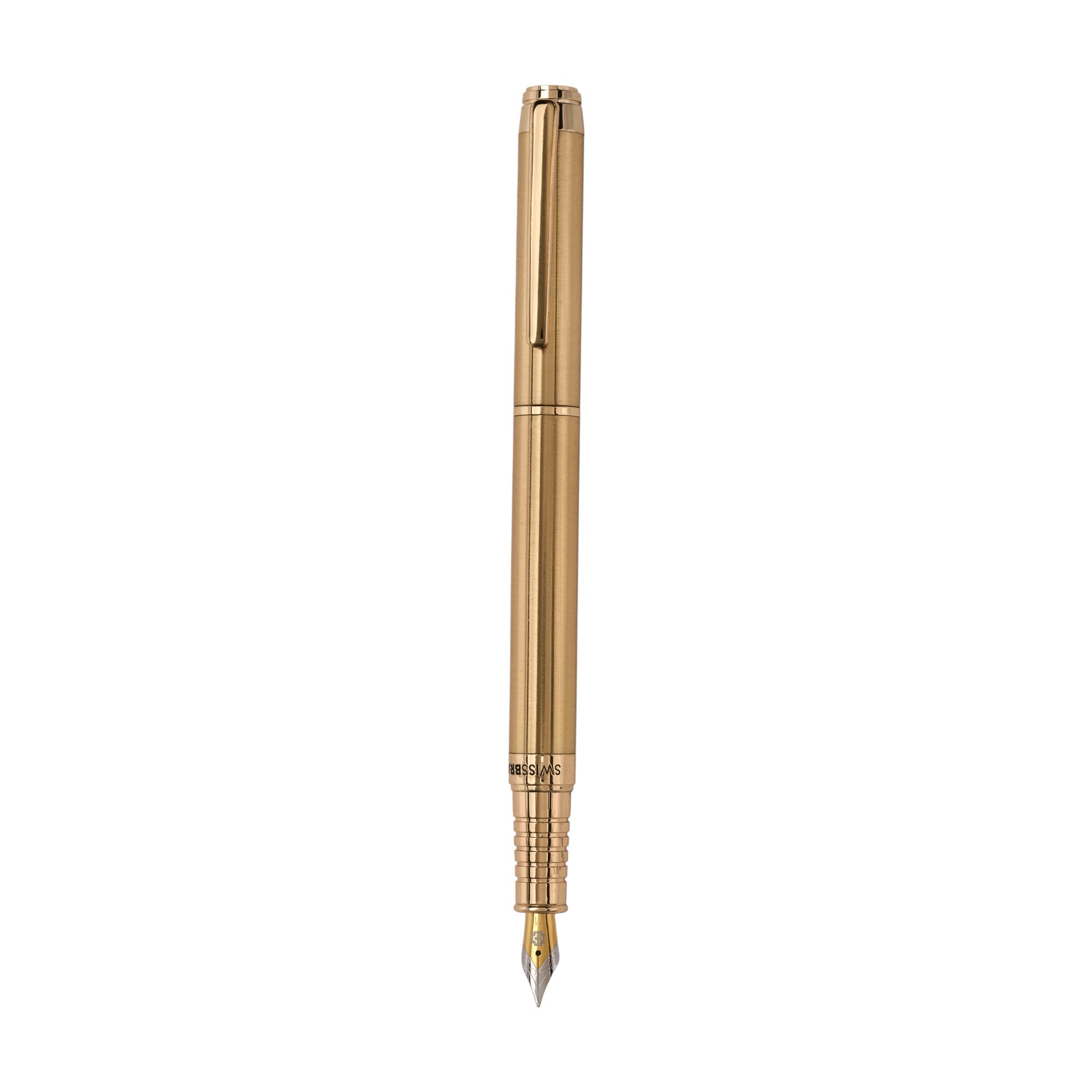 SWISSBRAND Legacy 2504 High - gloss gold lacquer barrel Fountain Pen with gold trim