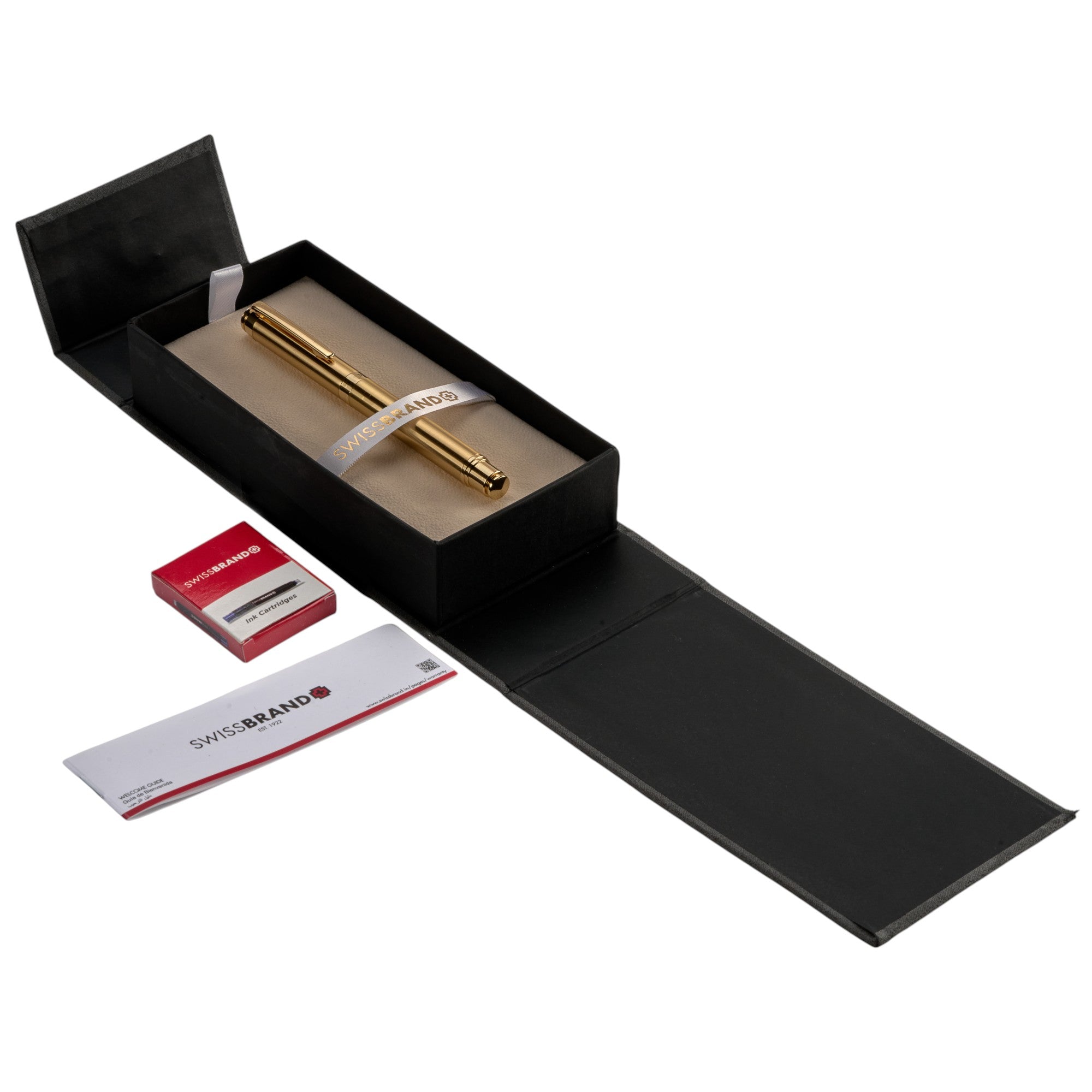 SWISSBRAND Legacy 2504 High - gloss gold lacquer barrel Fountain Pen with gold trim