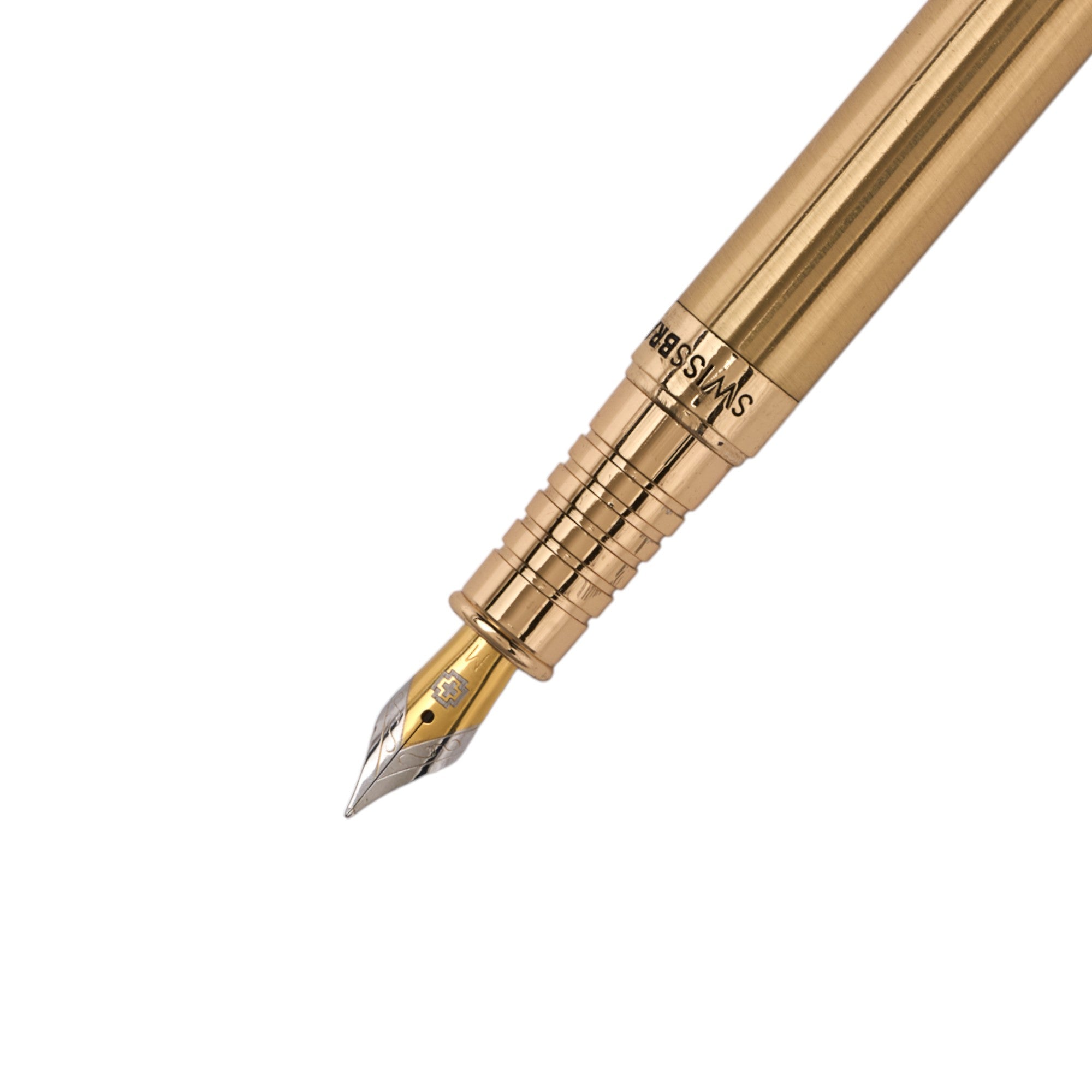 SWISSBRAND Legacy 2504 High - gloss gold lacquer barrel Fountain Pen with gold trim