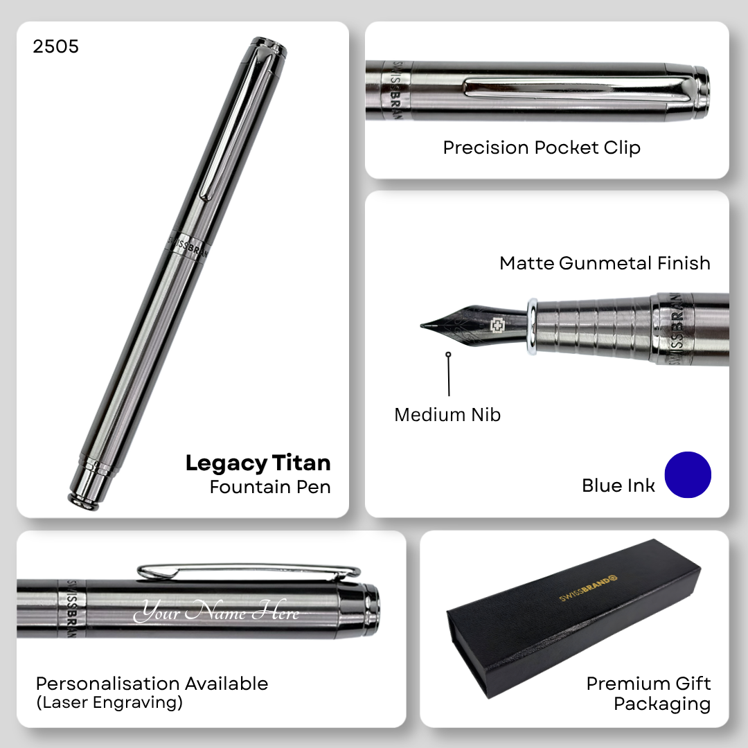 Legacy Titan Gunmetal Finish Metal Fountain Pen