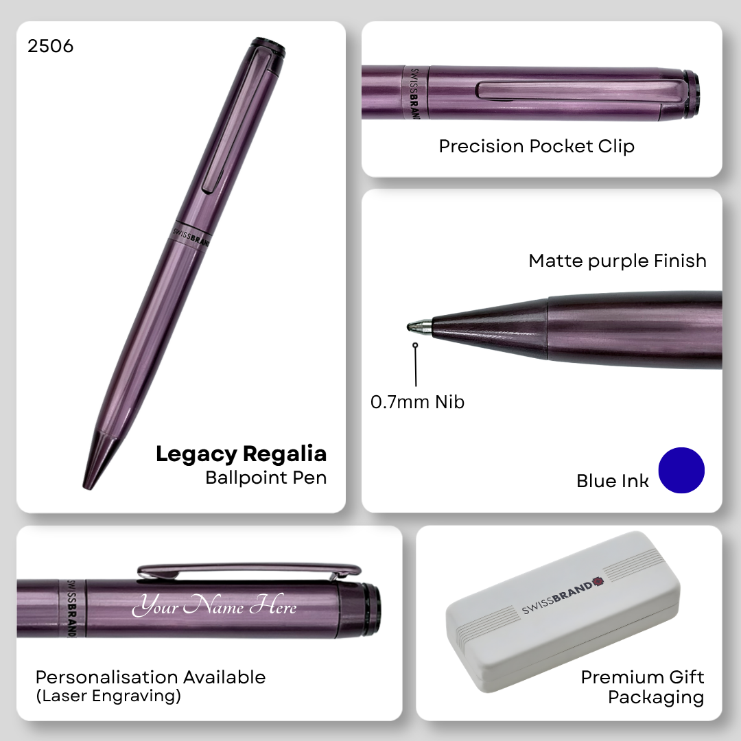 Legacy Regalia Matte Purple Metal Ballpoint Pen