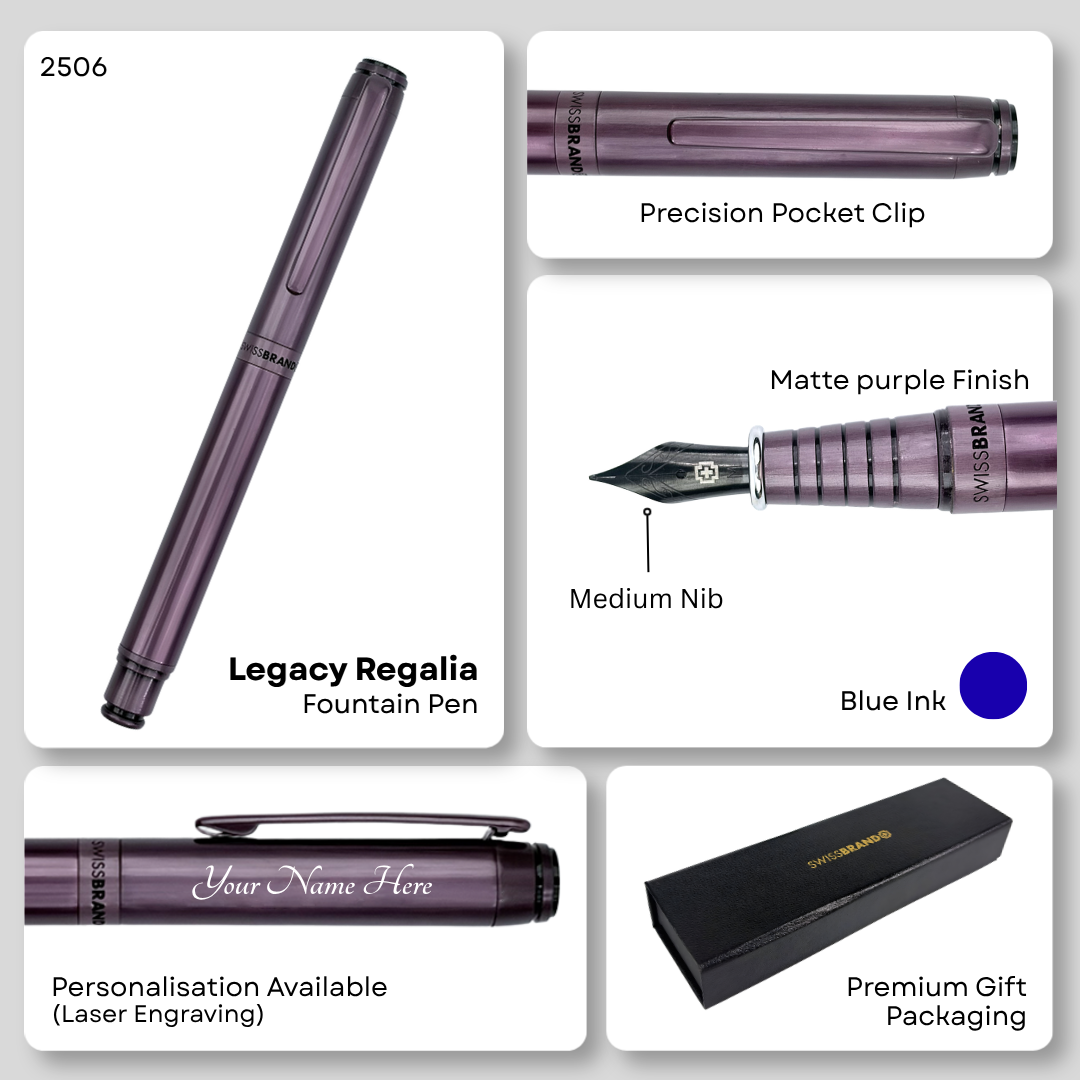 Legacy Regalia Matte Purple Metal Fountain Pen