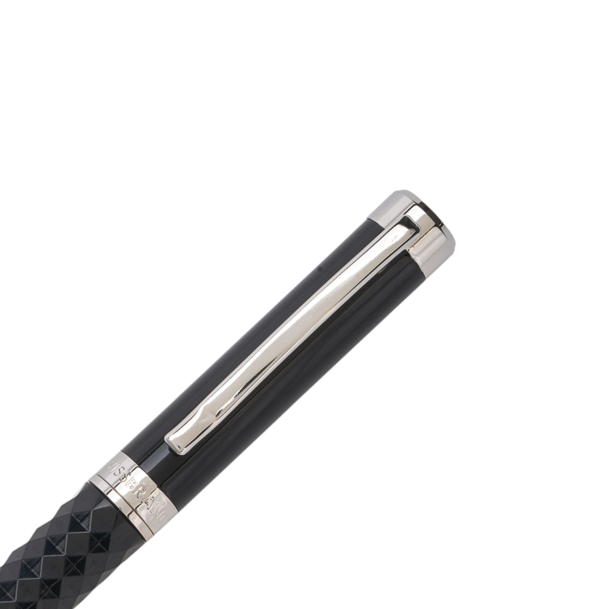SWISSBRAND Luxe 2514 Black gloss finish Premium composite diamond-shape Fountain Pen with chrome trim
