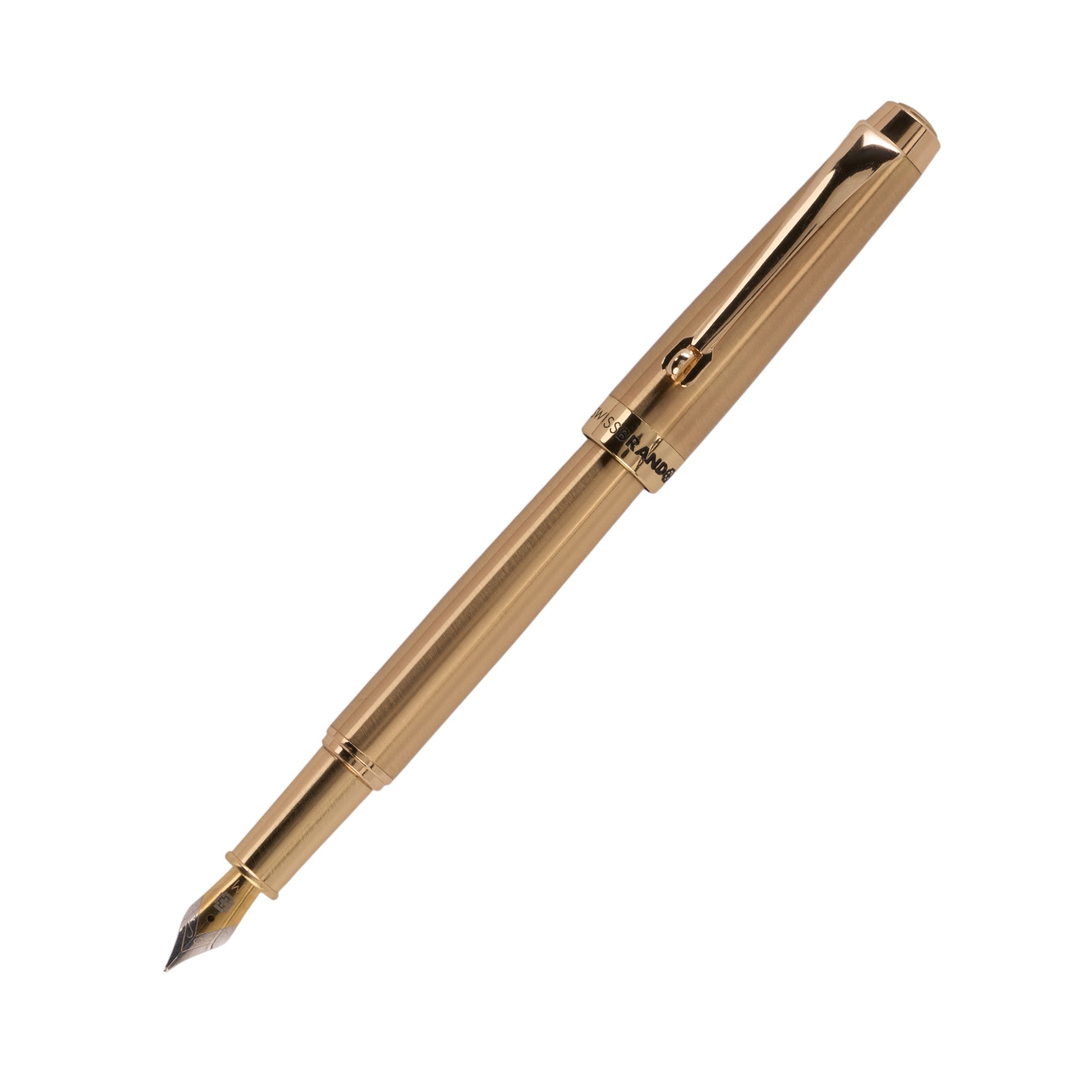 SWISSBRAND Echelon 2515 High-gloss gold lacquer Fountain Pen with gold trim