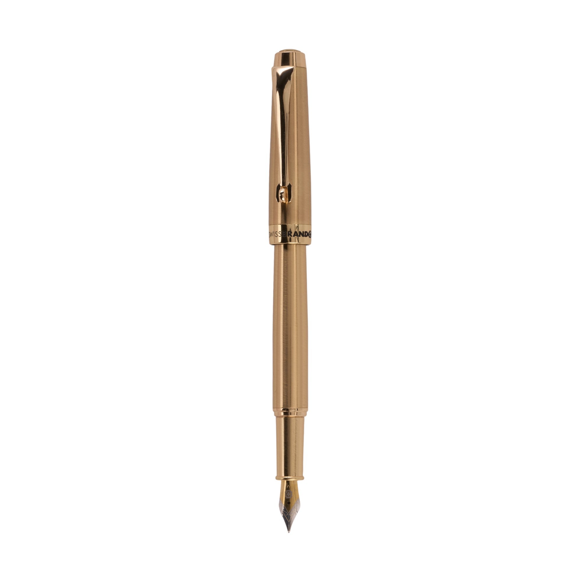 SWISSBRAND Echelon 2515 High-gloss gold lacquer Fountain Pen with gold trim