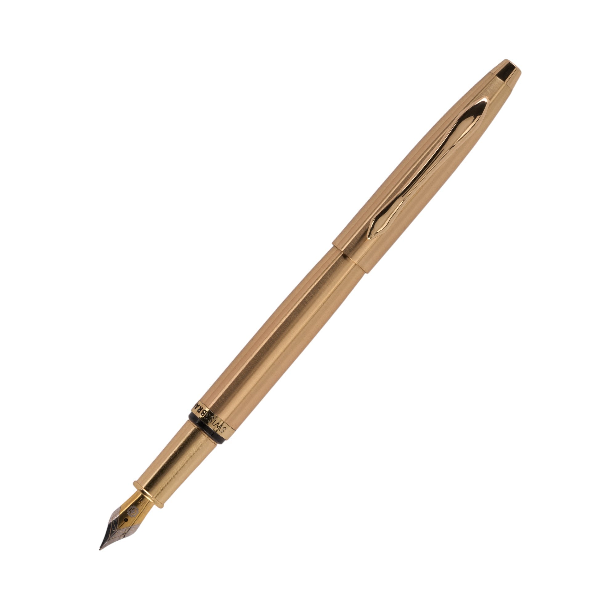 SWISSBRAND Opulent 2520 High-gloss gold lacquer Fountain Pen with gold trim