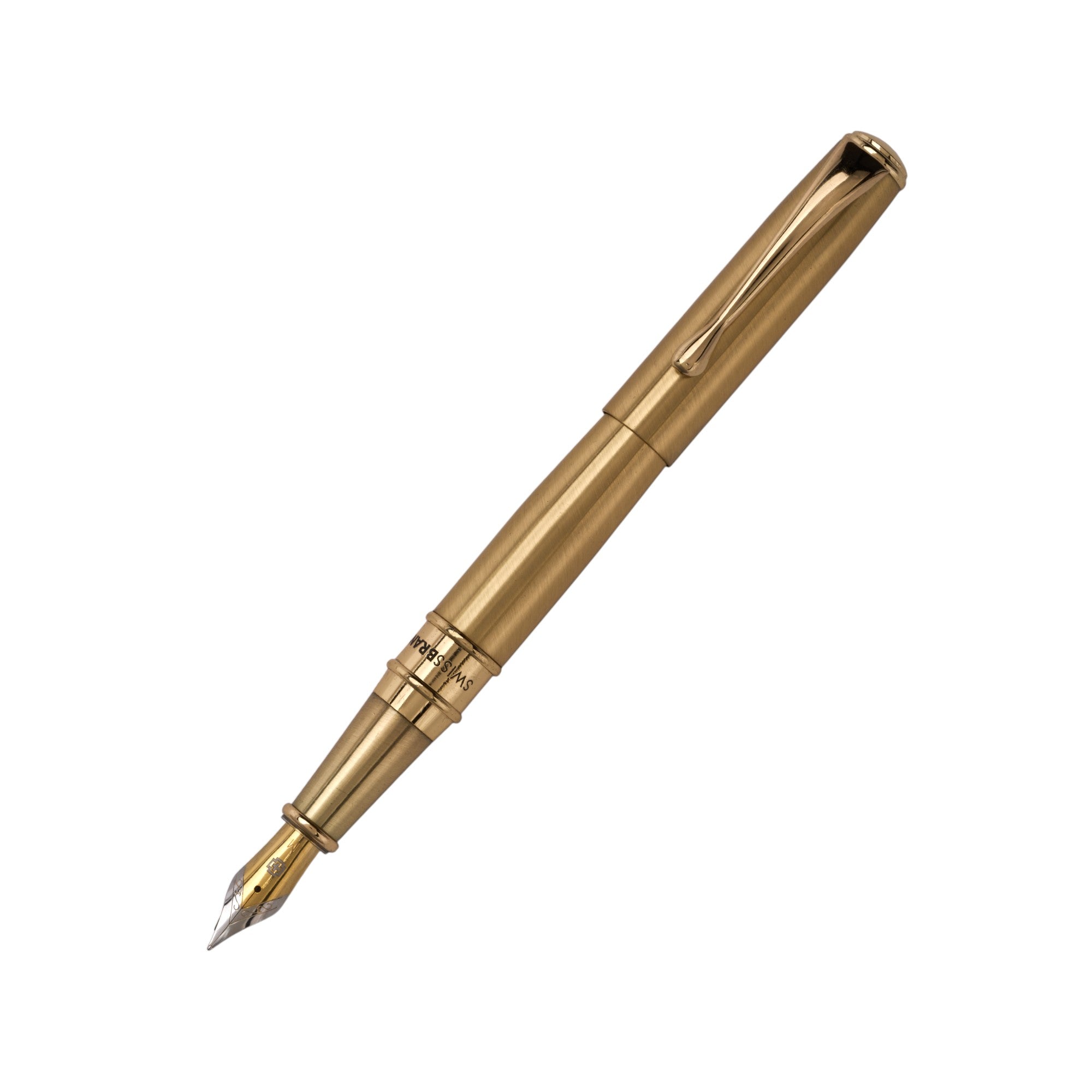 SWISSBRAND Lumina 2536 High-gloss gold lacquer Fountain Pen with gold trim