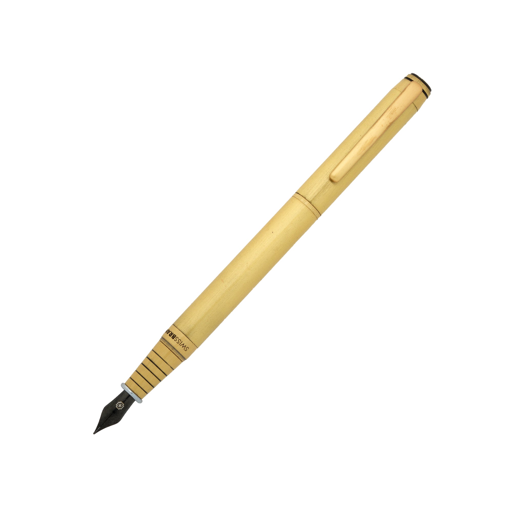 SWISSBRAND Legacy 2504 Matte gold Fountain Pen with gold trim.