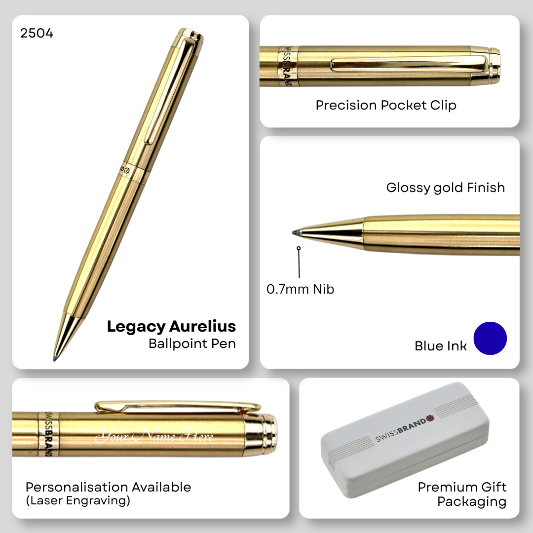 Legacy Aurelius Glossy Gold Metal Ballpoint Pen