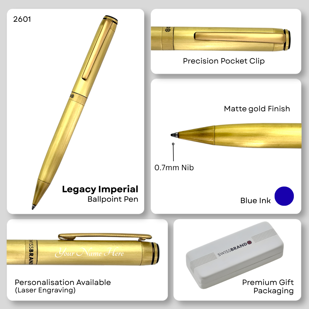 Legacy Imperial Matte Gold Metal Ballpoint Pen