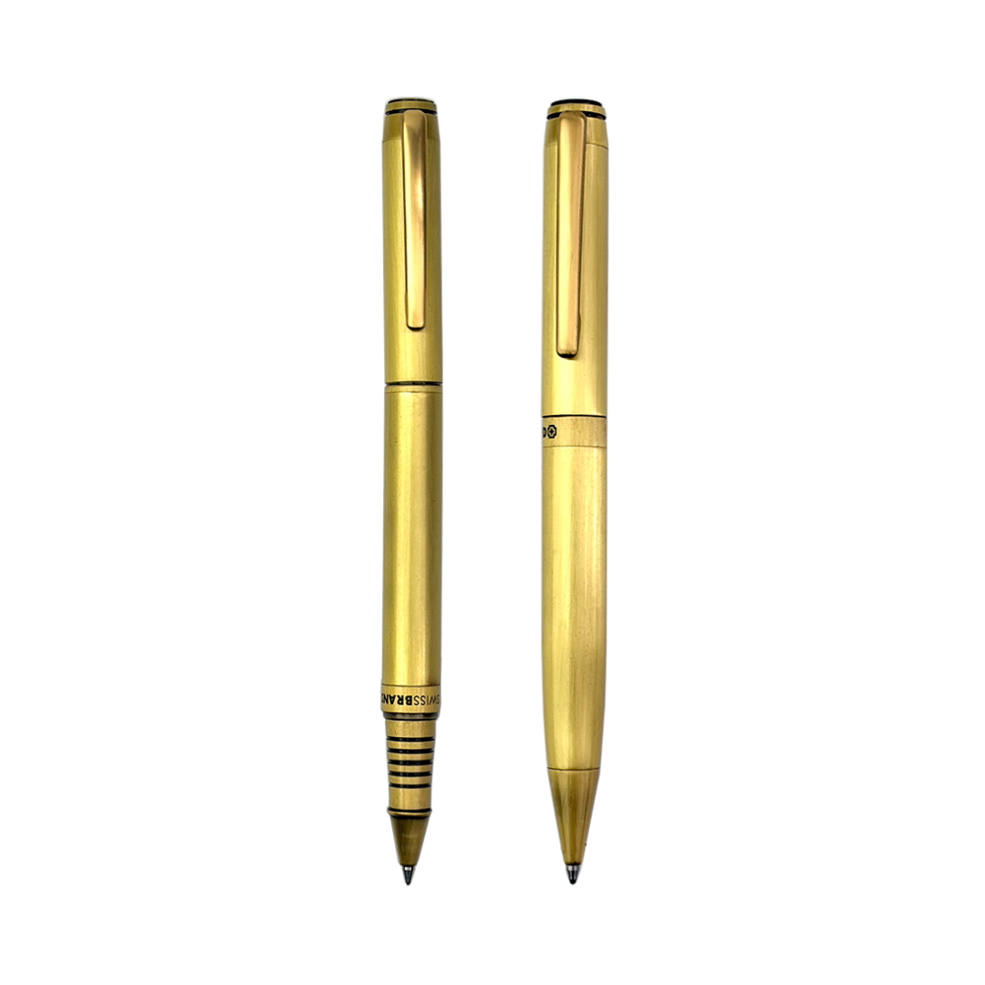 Legacy Imperial Matte Gold Metal Rollerball & Ballpoint Pen Set