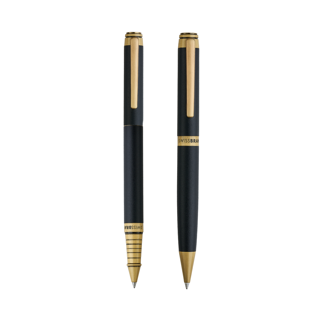 Legacy Noir Matte Black Metal Rollerball & Ballpoint Pen Set