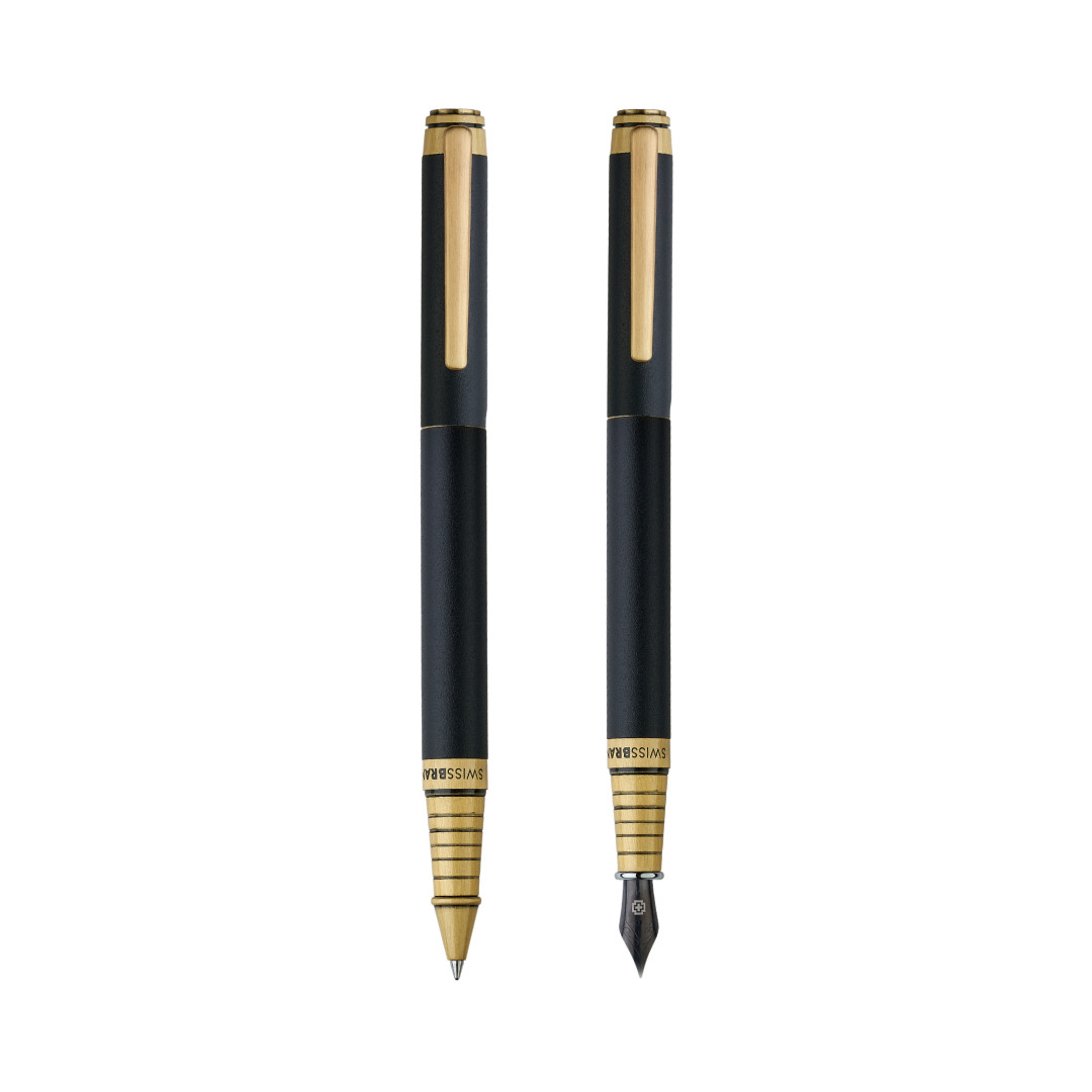 Legacy Noir Matte Black Metal Rollerball & Fountain Pen Set