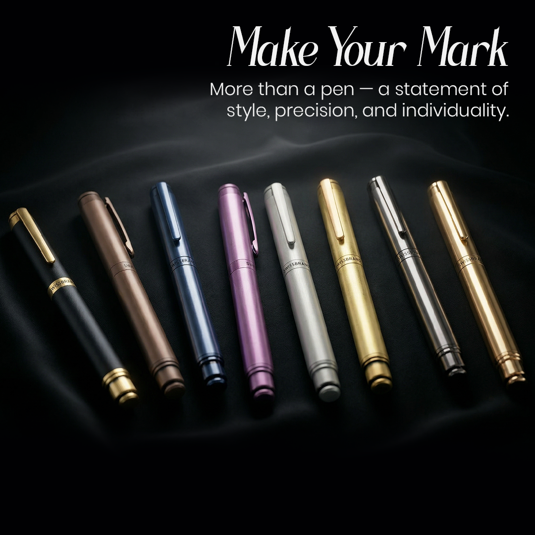 Legacy Azure Matte Blue Metal Fountain Pen – SwissBrand