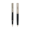 SWISSBRAND Luxe 2604 Black Premium composite diamond-shape Rollerball & Ballpoint Pen Set with chrome trim